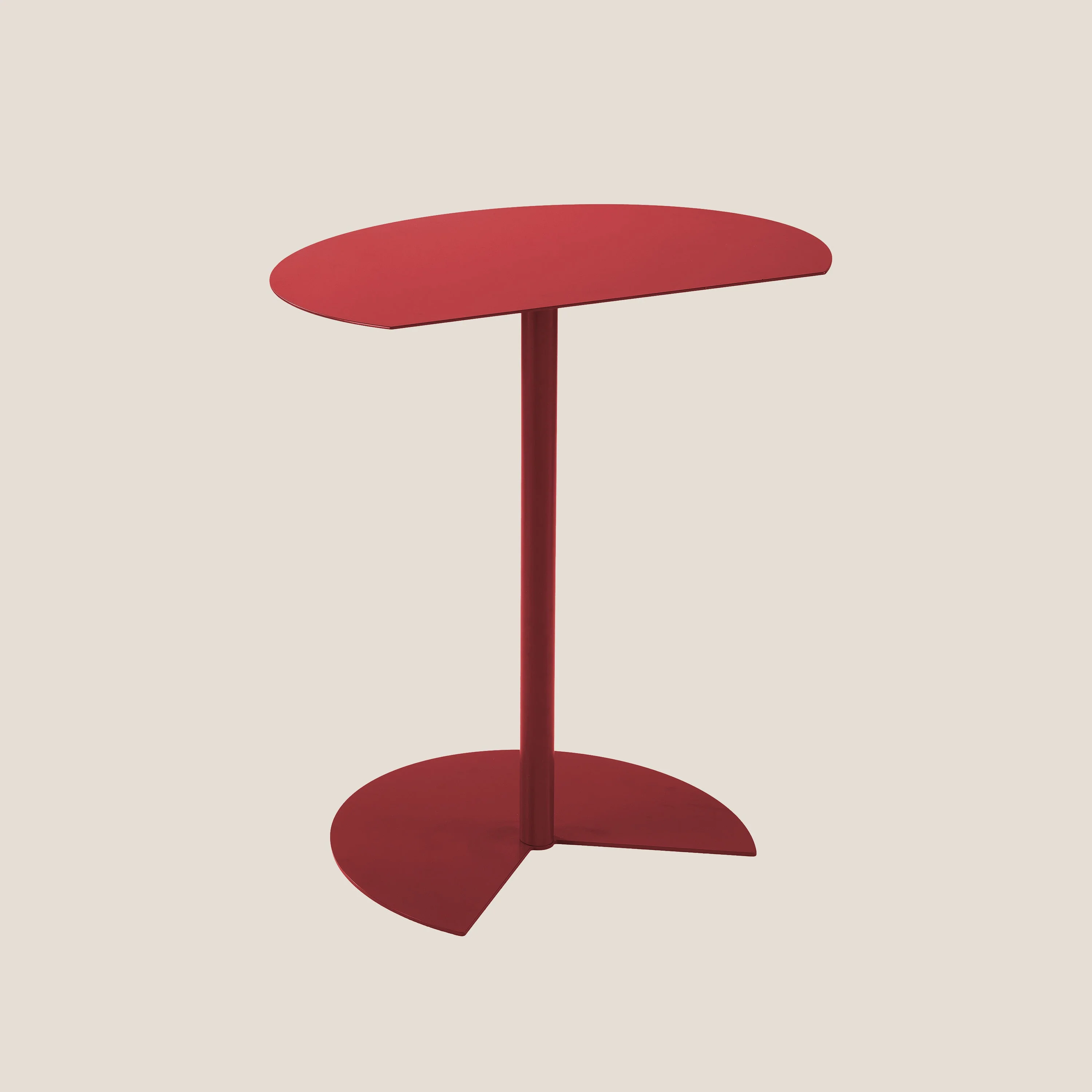 Way table haute semi-ronde pour salon et extérieur rouge dahlia