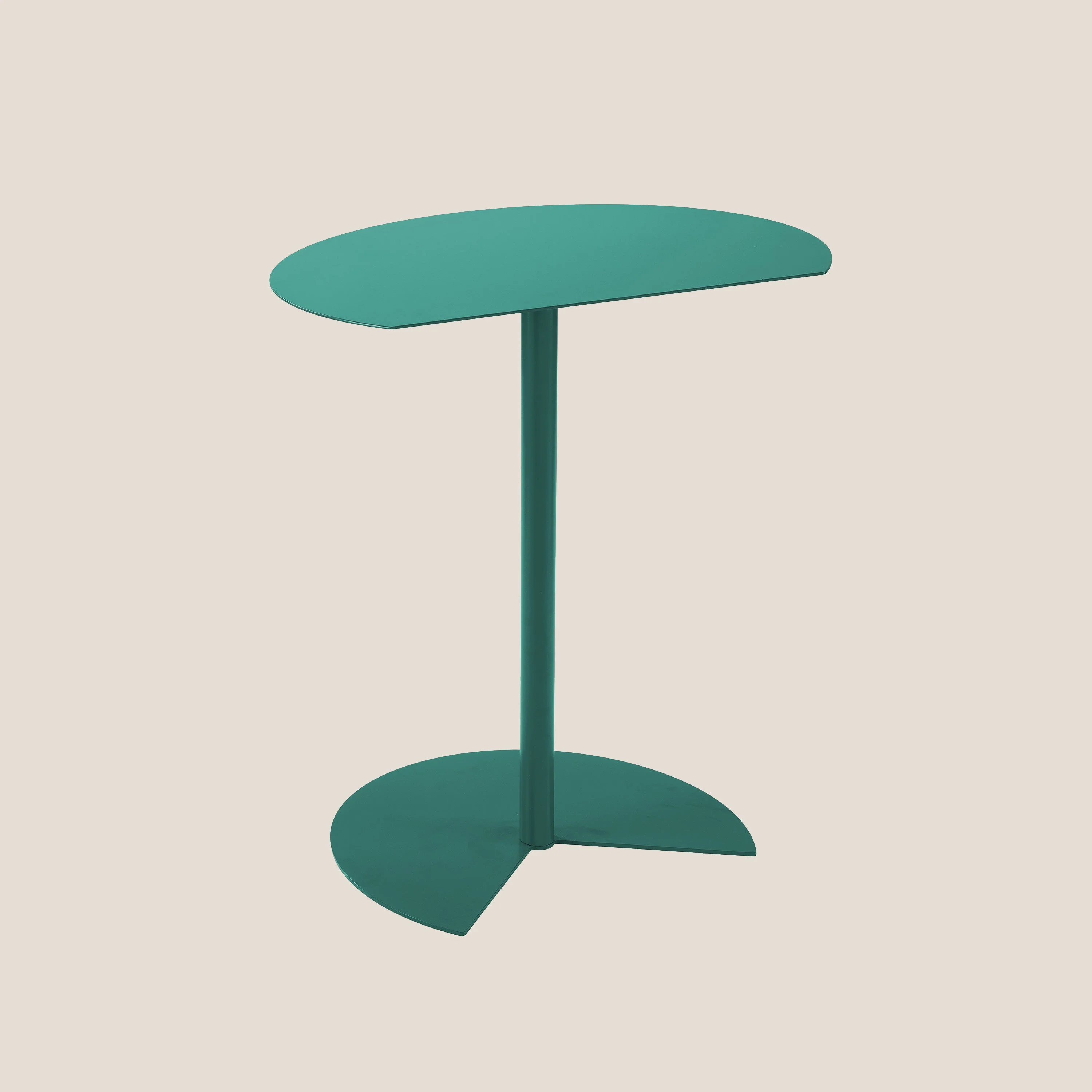 Way table haute semi-ronde pour salon et extérieur vert sauge