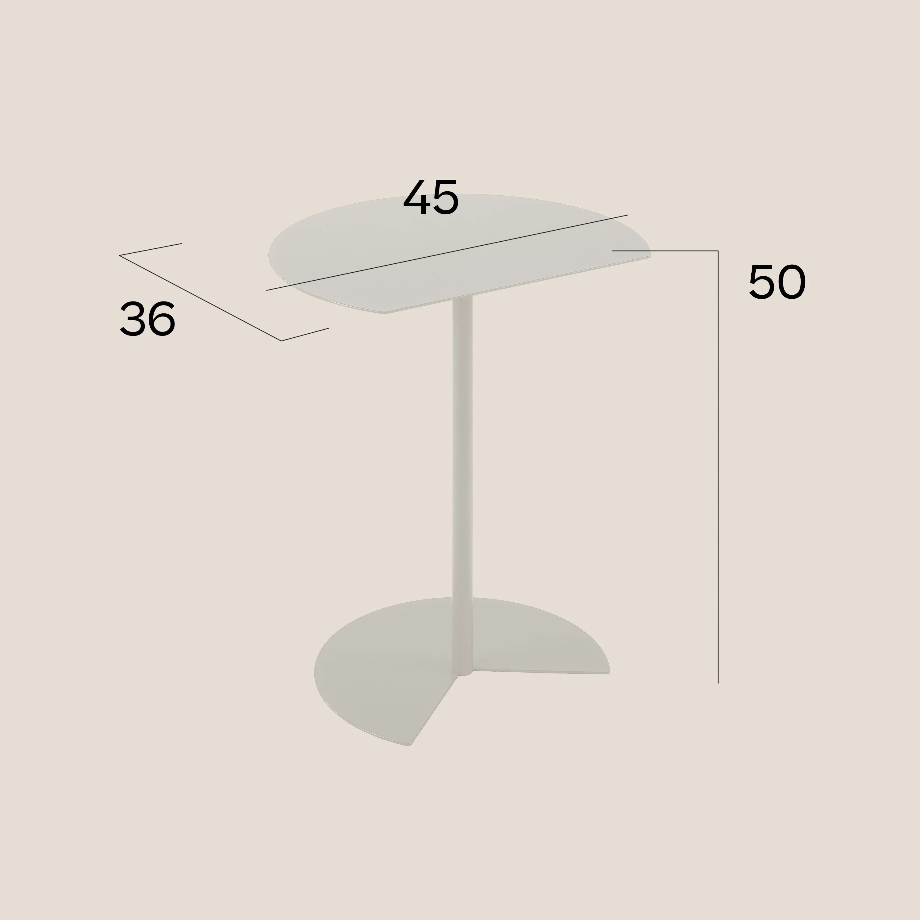 Way Table basse semi-ronde pour salon rouge dahlia - Image 3