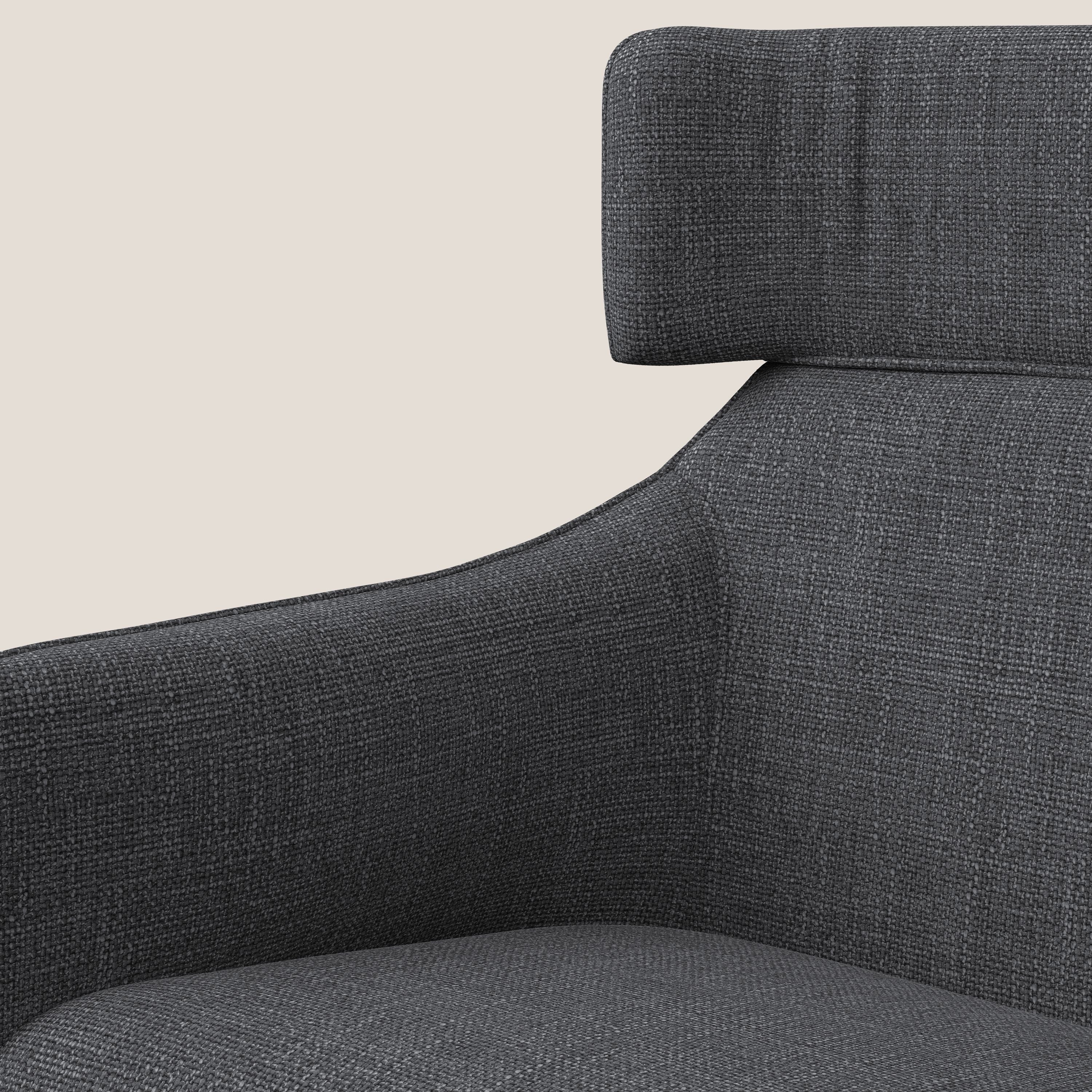 Zelda Fauteuil au design moderne en tissu doux et imperméable T06 anthracite - Image 7