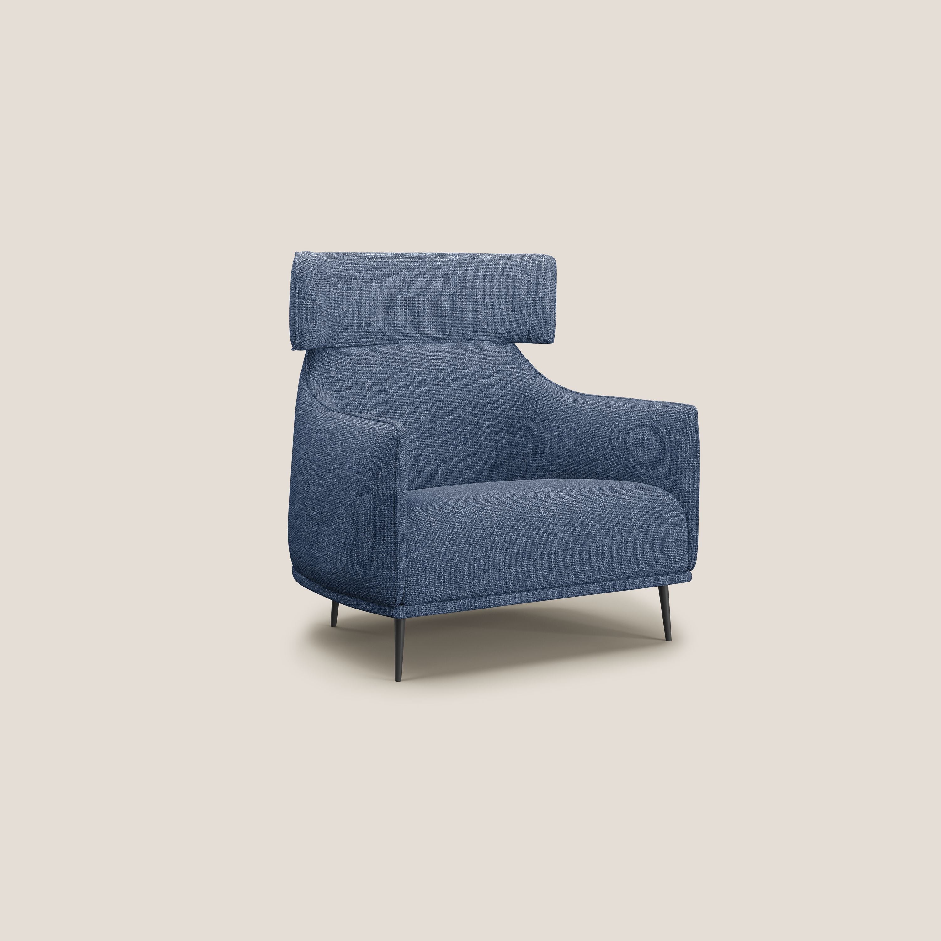 Zelda Fauteuil au design moderne en tissu doux et imperméable T06 bleu - Image 2