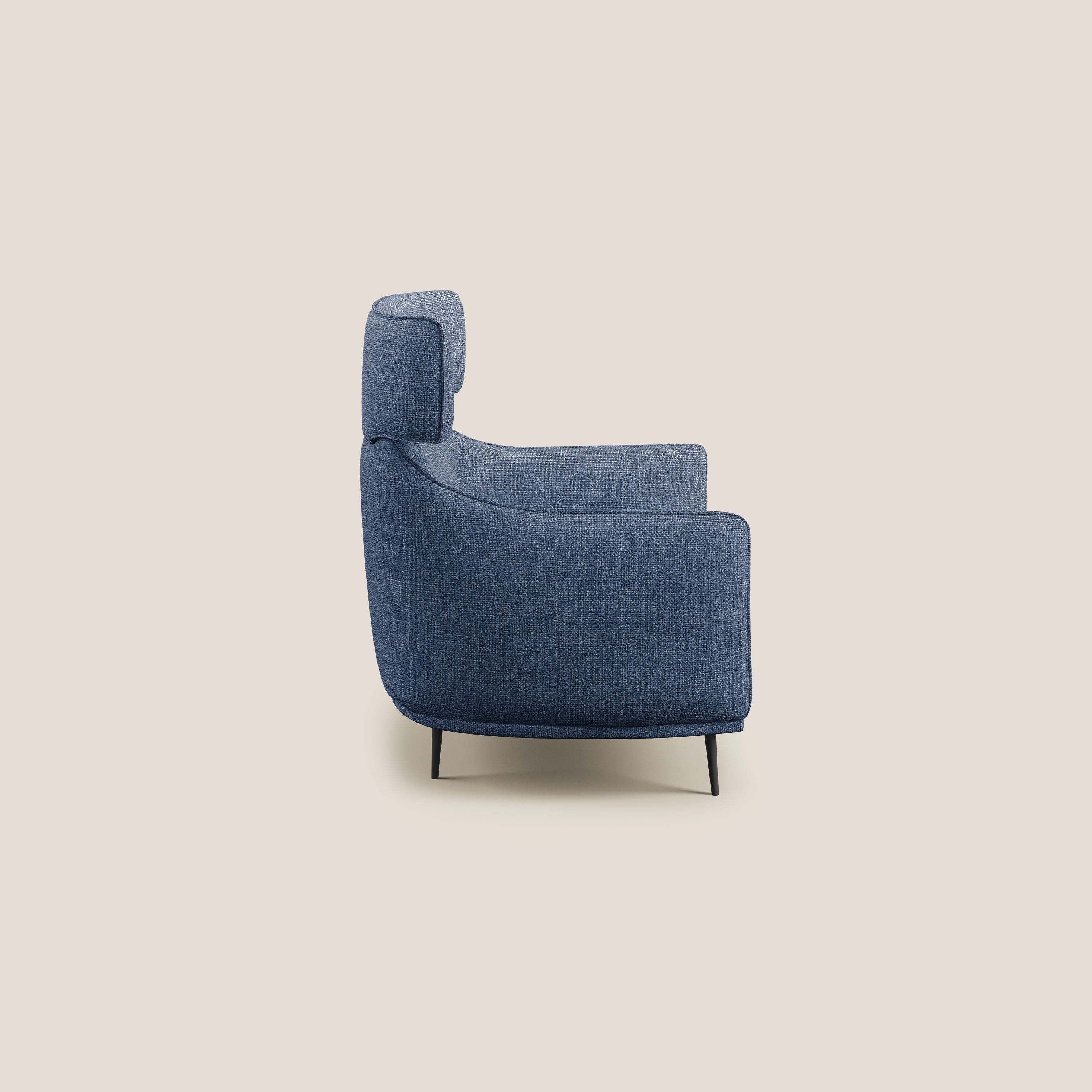 Zelda Fauteuil au design moderne en tissu doux et imperméable T06 bleu - Image 3