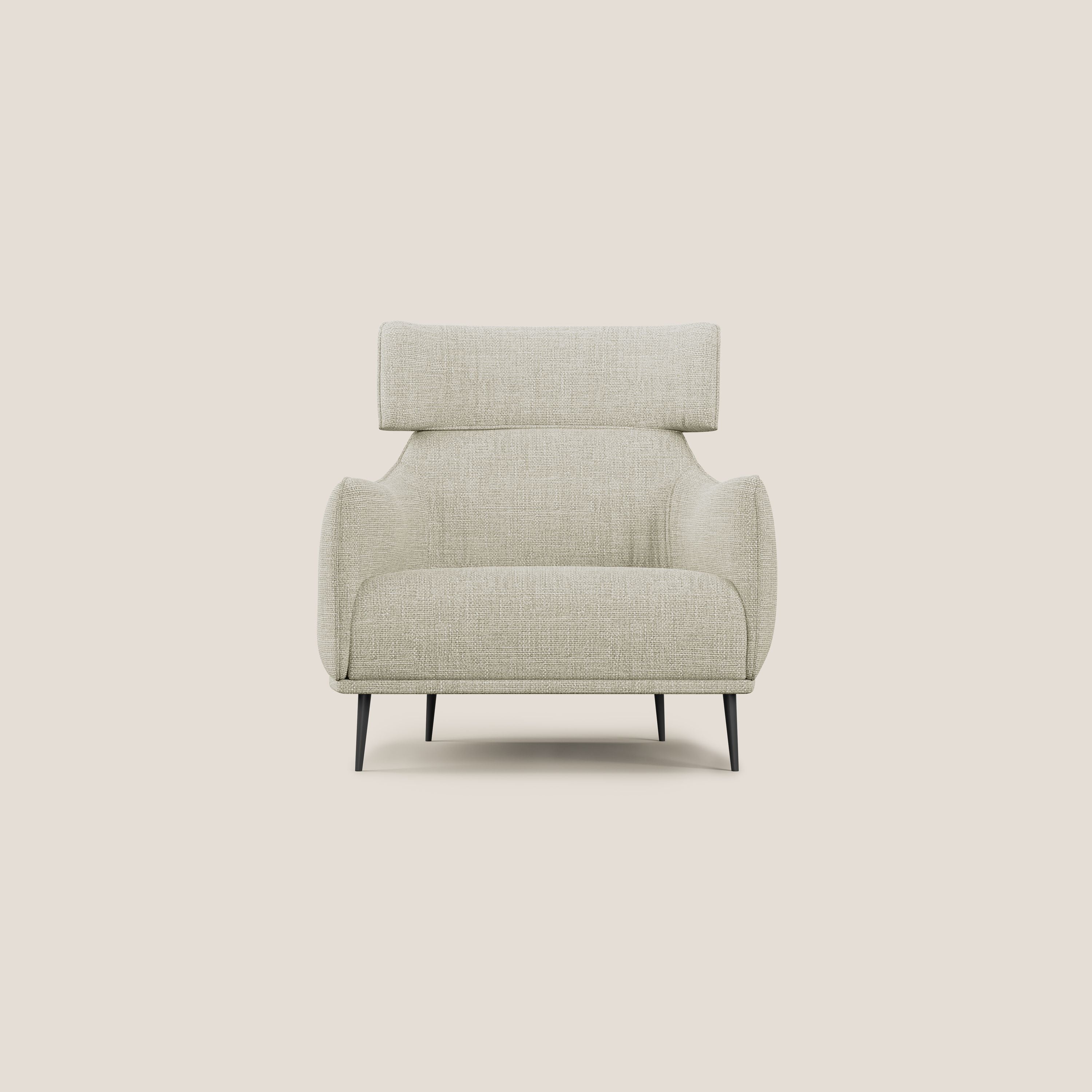 Zelda Fauteuil au design moderne en tissu doux et imperméable T06 crÚme - Image 3