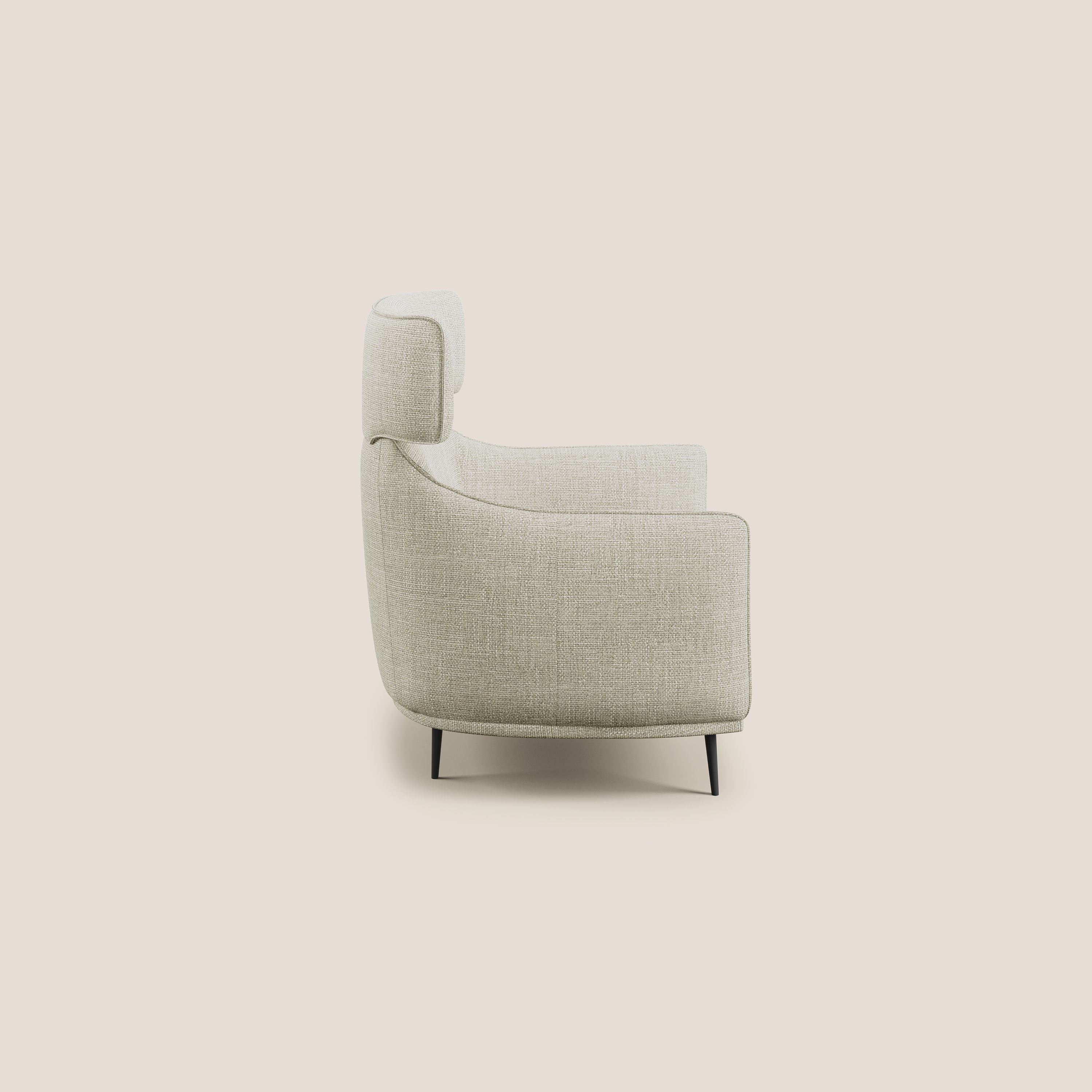 Zelda Fauteuil au design moderne en tissu doux et imperméable T06 crÚme - Image 4