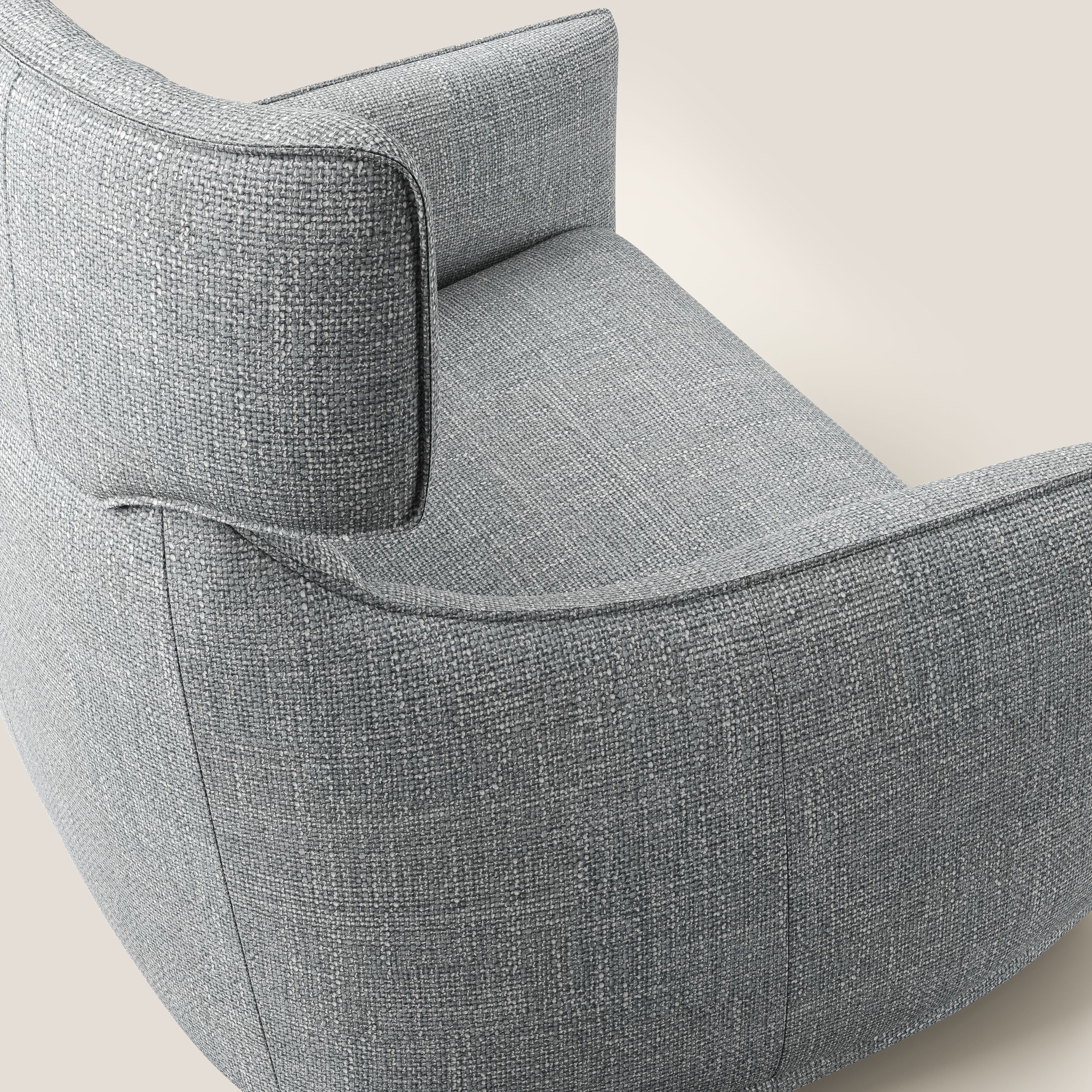 Zelda Fauteuil au design moderne en tissu doux et imperméable T06 gris - Image 6