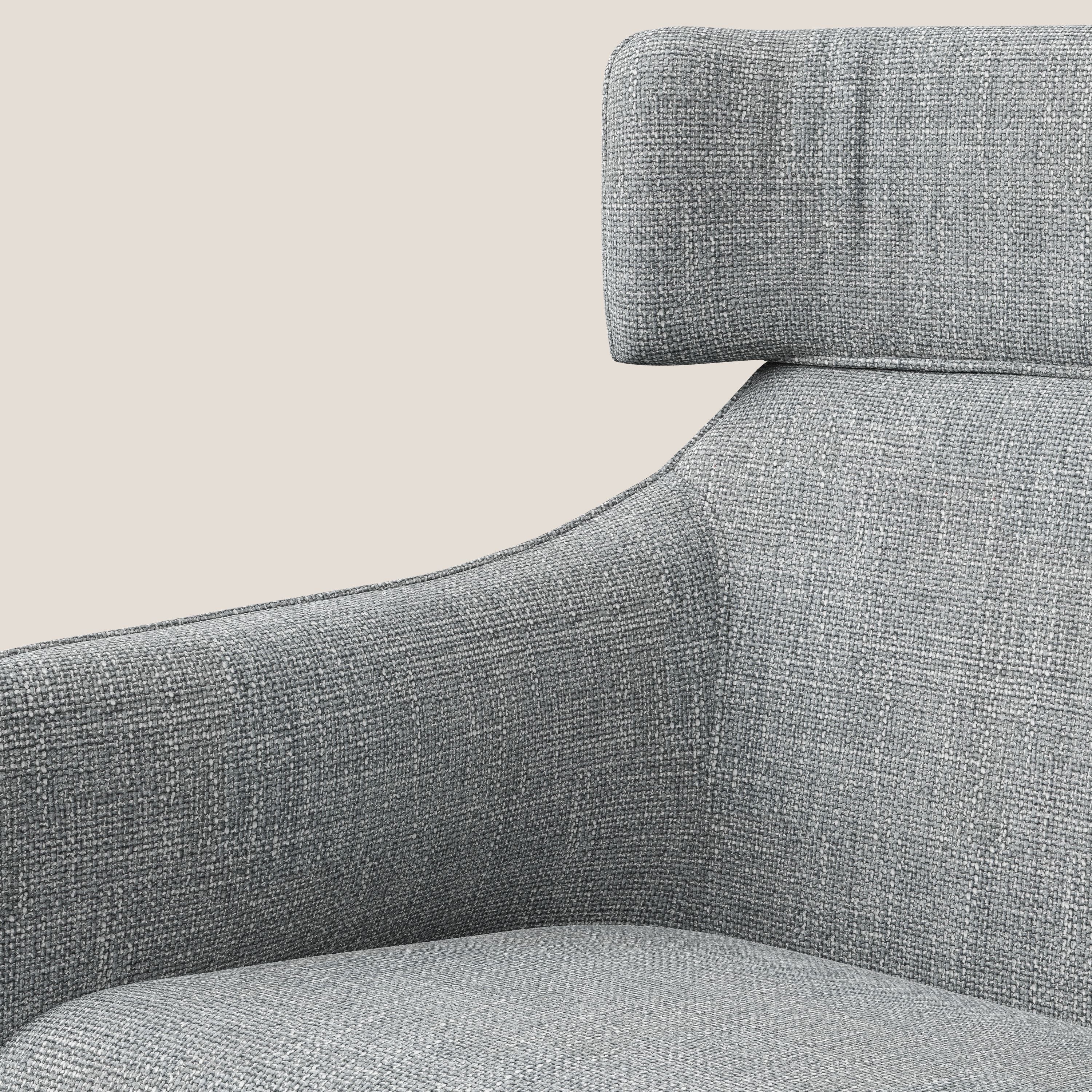 Zelda Fauteuil au design moderne en tissu doux et imperméable T06 gris - Image 7