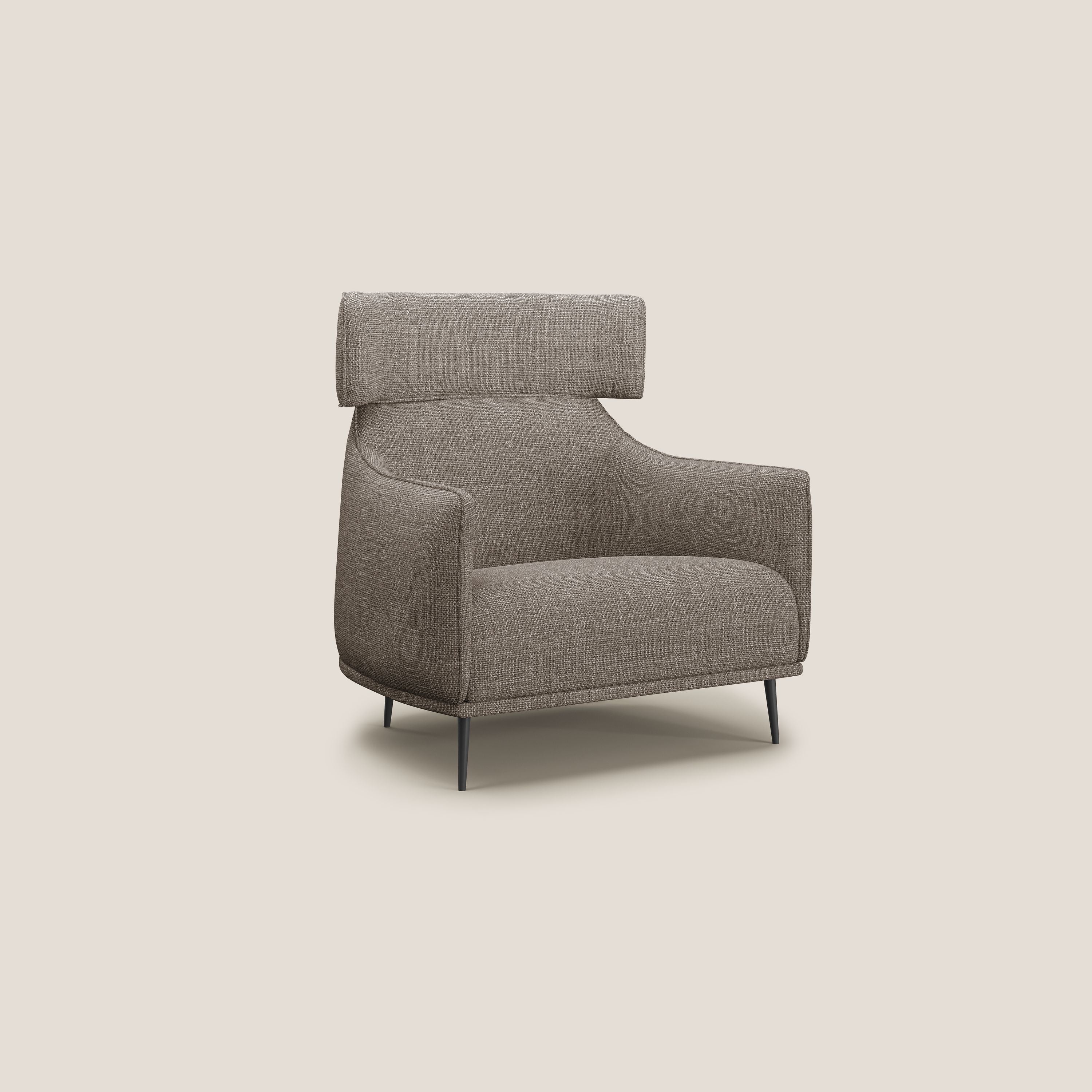 Zelda Fauteuil au design moderne en tissu doux et imperméable T06 marron - Image 2