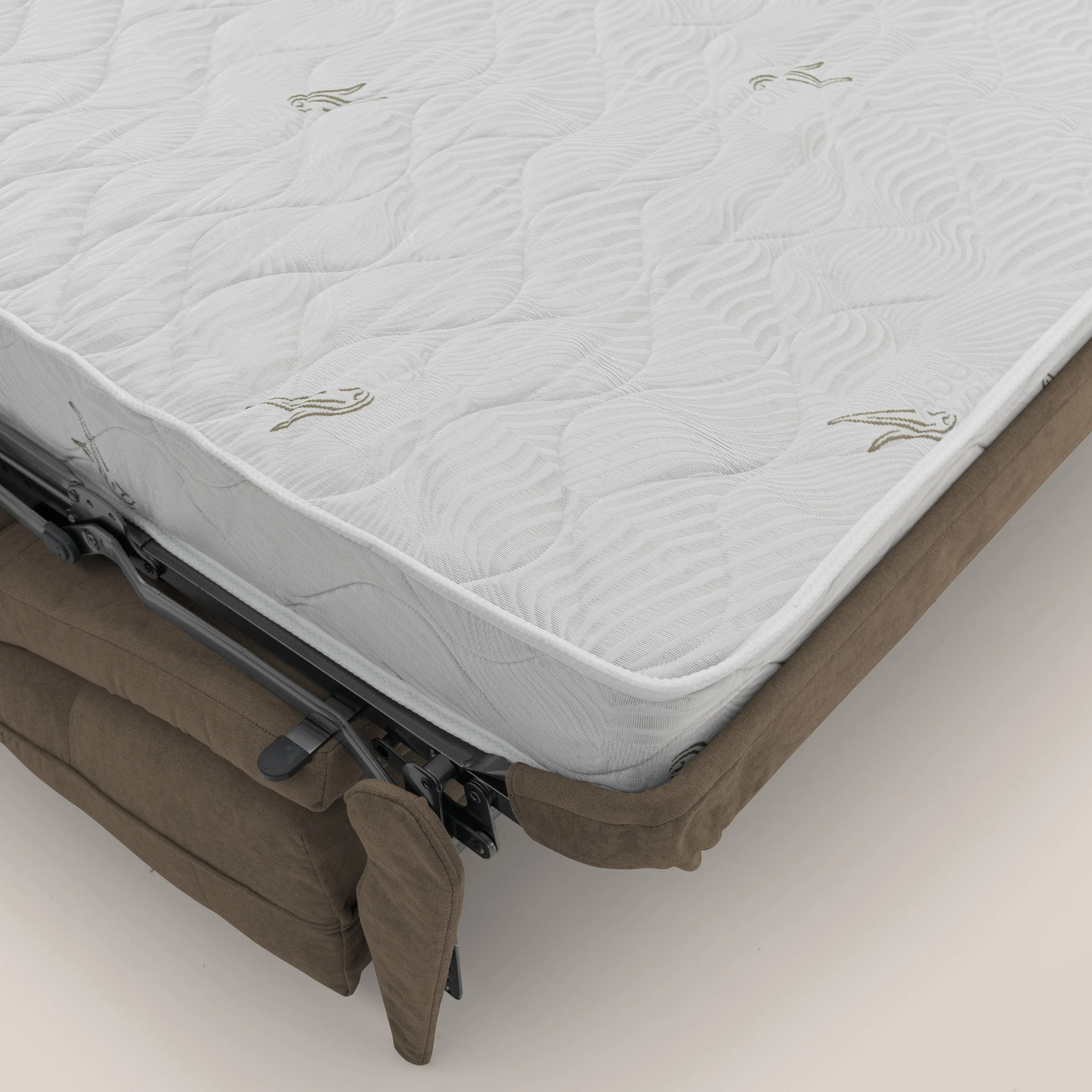 Zeus Canapé convertible scandinave avec dossier haut et matelas H18 cm en tissu imperméable T02 marron - Image 10