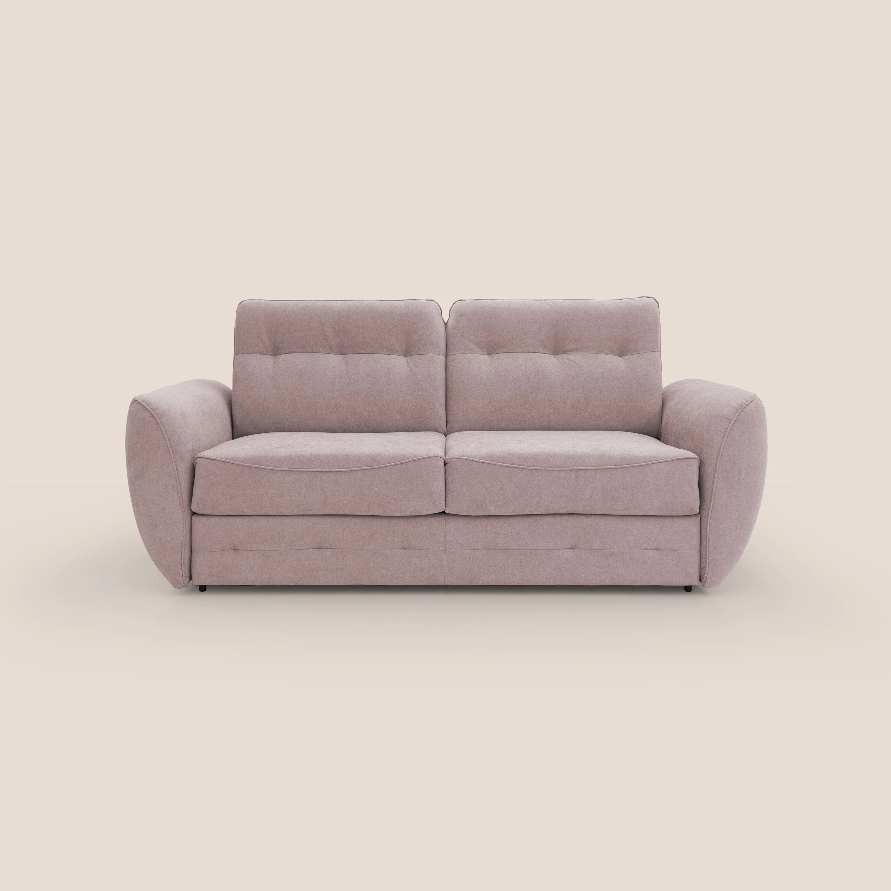 Zeus Canapé convertible scandinave avec dossier haut et matelas H18 cm en tissu imperméable T02 rose