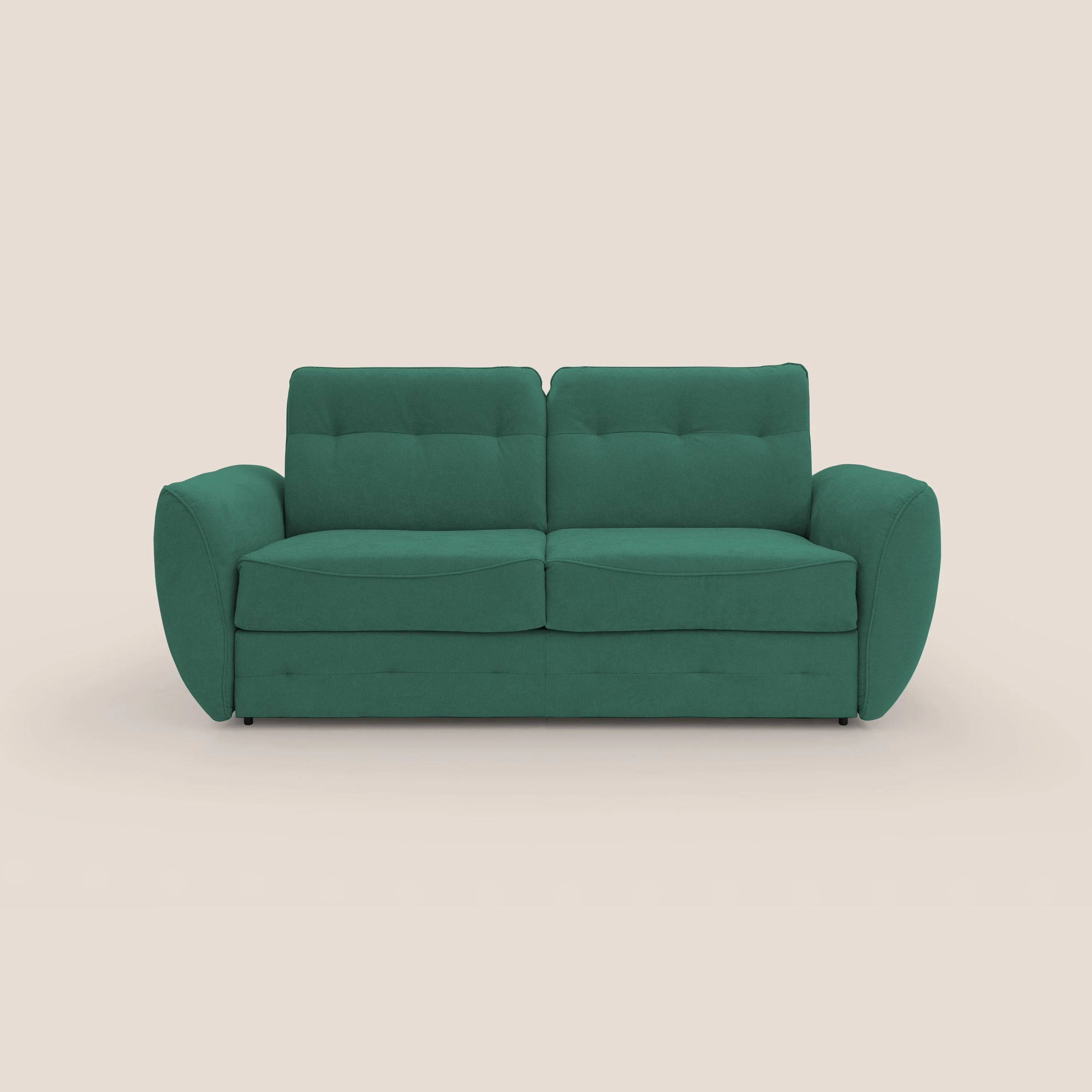 Zeus Canapé convertible scandinave avec dossier haut et matelas H18 cm en tissu imperméable T02 vert